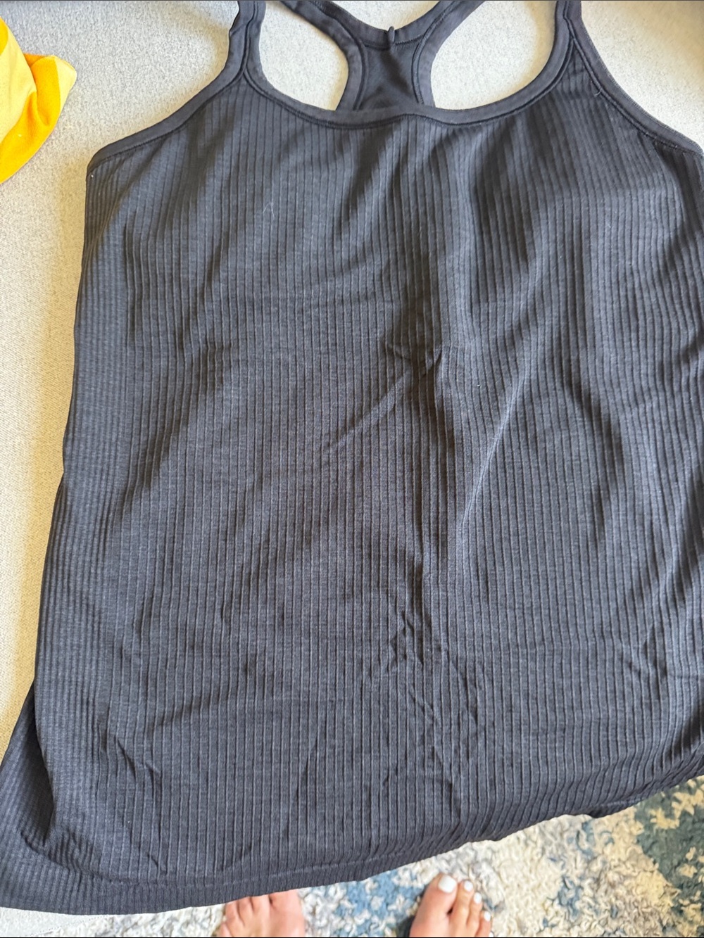 lululemon athletica Black Ribbed Racerback Tank Top